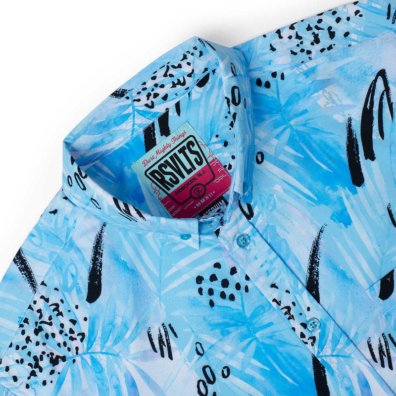 RSVLTS Blueberry Bomb Blast KUNUFLEX Short Sleeve Shirt in Blue — detail 3