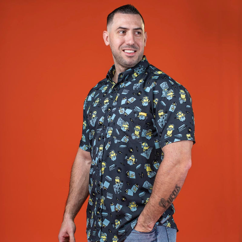 RSVLTS Minionmix KUNUFLEX Short Sleeve Shirt in Blue — detail 6