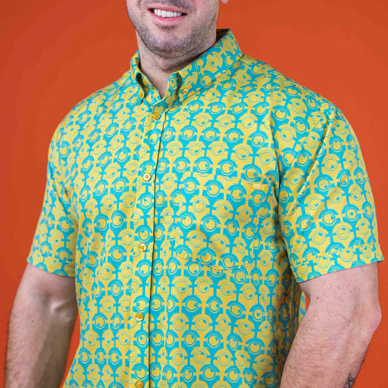 RSVLTS For Your Eye Only KUNUFLEX Short Sleeve Shirt in Blue — detail 2