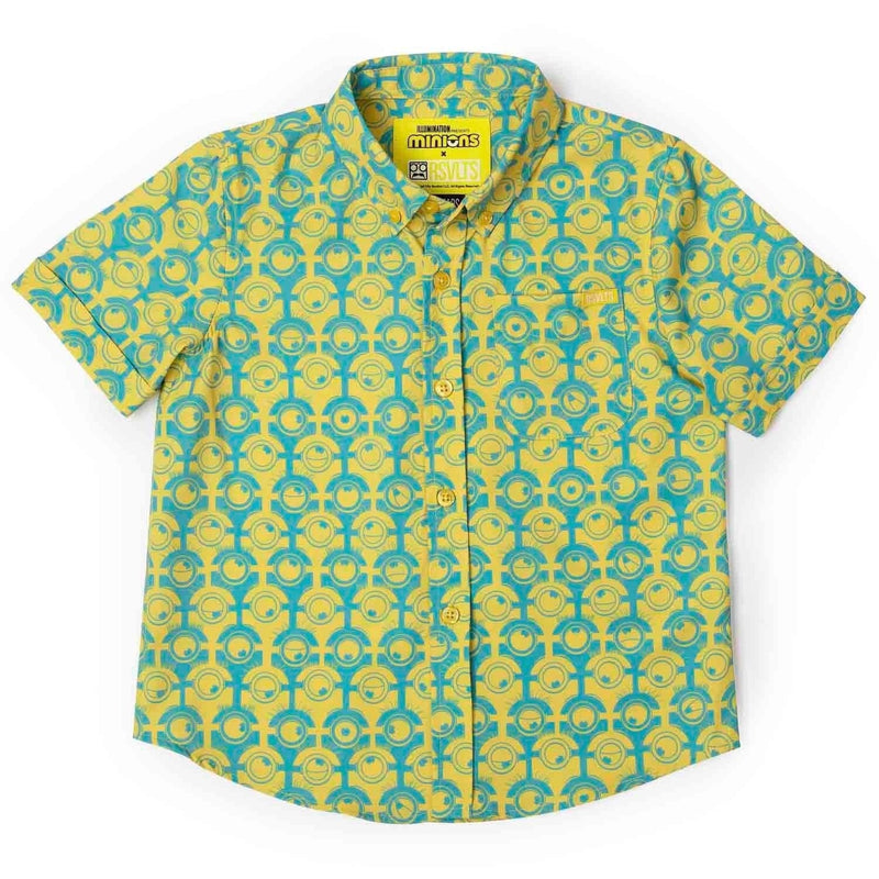 RSVLTS For Your Eye Only Preschool KUNUFLEX Short Sleeve Shirt in Blue — front view