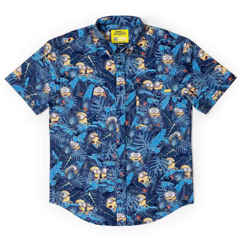 RSVLTS In Search of BA NA NA KUNUFLEX Short Sleeve Shirt in Blue — detail 4