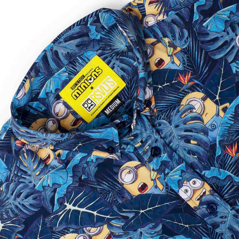 RSVLTS In Search of BA NA NA KUNUFLEX Short Sleeve Shirt in Blue — detail 5