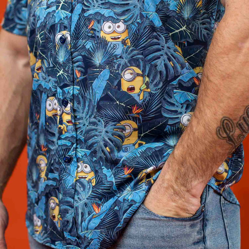 RSVLTS In Search of BA NA NA KUNUFLEX Short Sleeve Shirt in Blue — detail 6