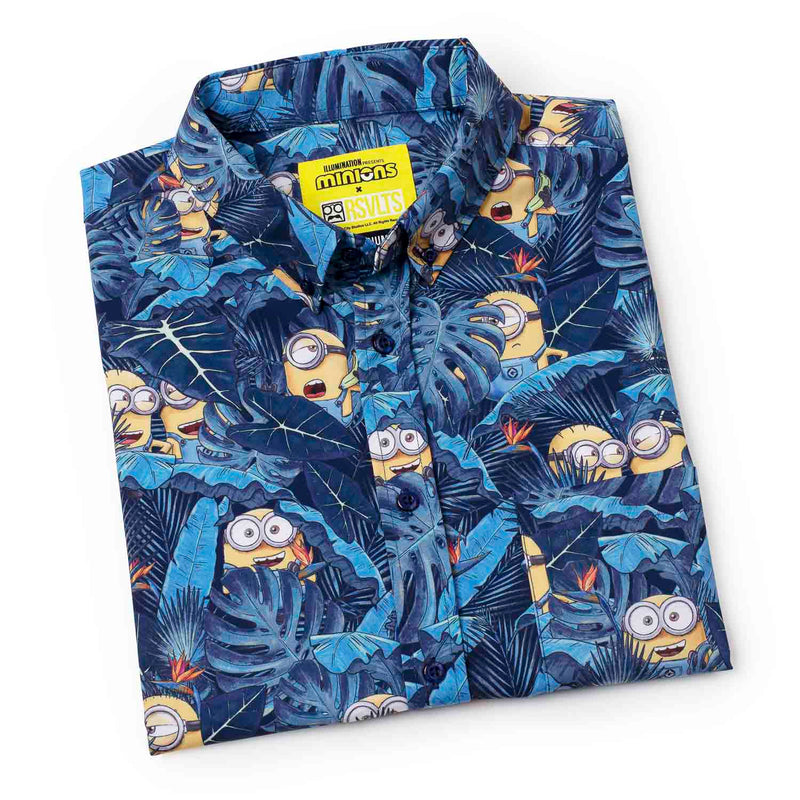 RSVLTS In Search of BA NA NA KUNUFLEX Short Sleeve Shirt in Blue — detail 8