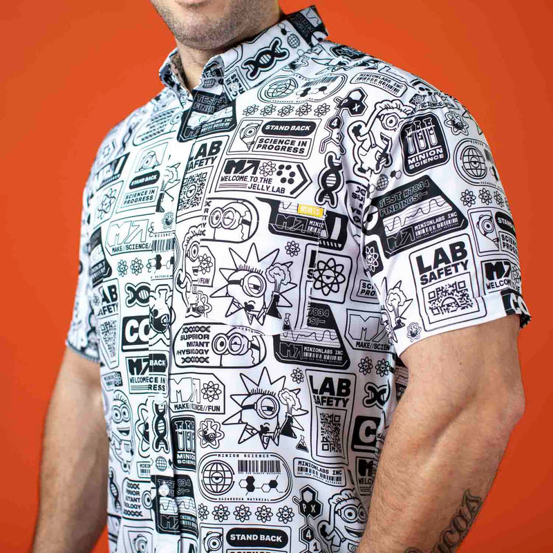 RSVLTS Zero Days Without Accident KUNUFLEX Short Sleeve Shirt in Black — front view
