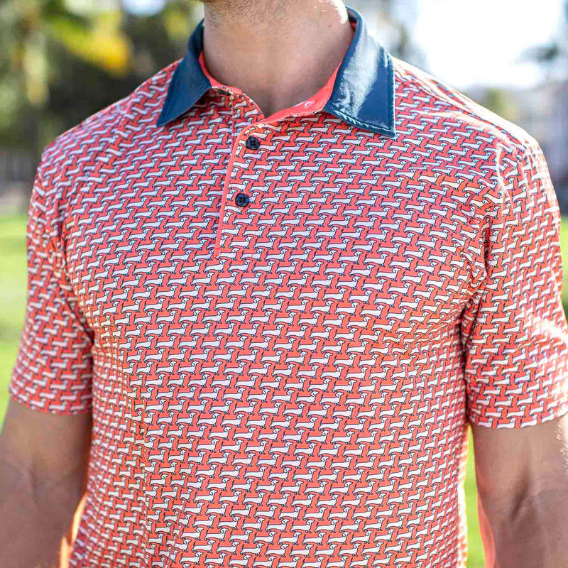 RSVLTS Widdle Ween Dogz All-Day Polo in Red — front view