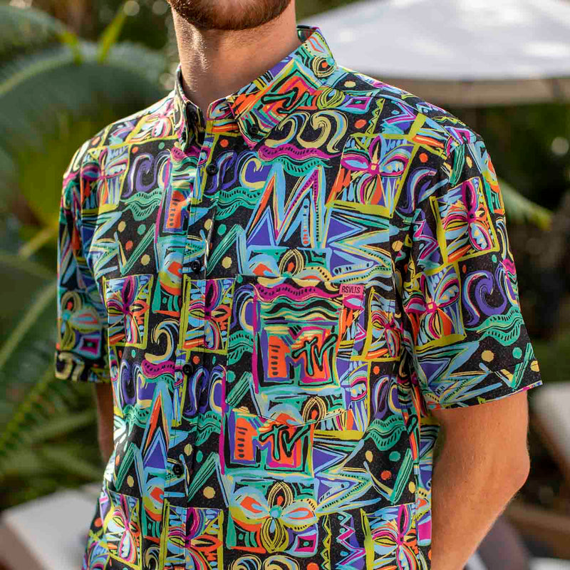 RSVLTS Panama City Beach KUNUFLEX Short Sleeve Shirt in Multicolor — detail 5