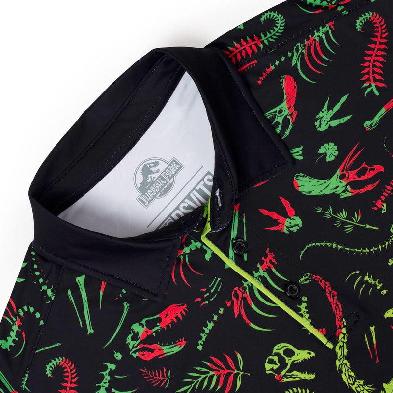 RSVLTS Fossil Records All-Day Polo in Black — detail 3