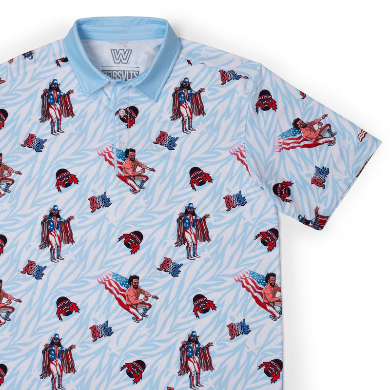 RSVLTS Macho Man USA All-Day Polo in Blue — detail 2
