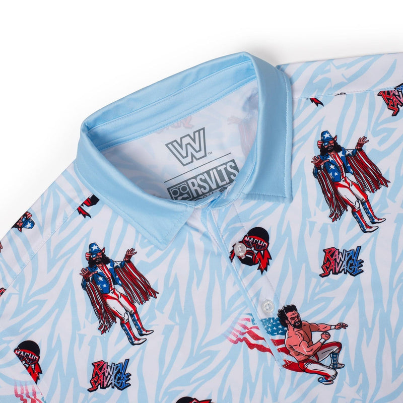RSVLTS Macho Man USA All-Day Polo in Blue — detail 3