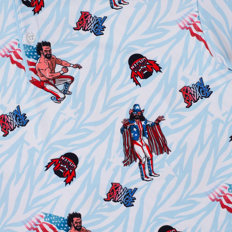 RSVLTS Macho Man USA All-Day Polo in Blue — detail 4