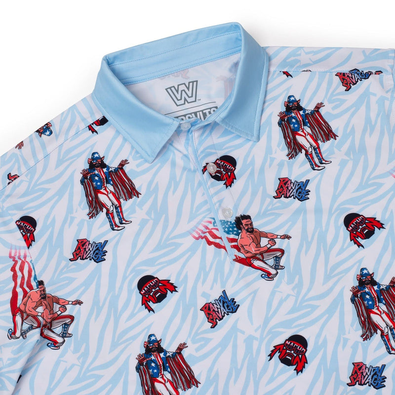RSVLTS Macho Man USA All-Day Polo in Blue — detail 6