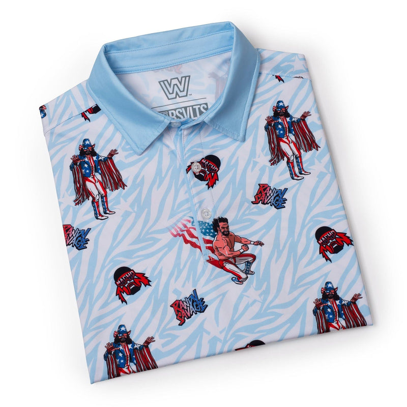 RSVLTS Macho Man USA All-Day Polo in Blue — detail 8