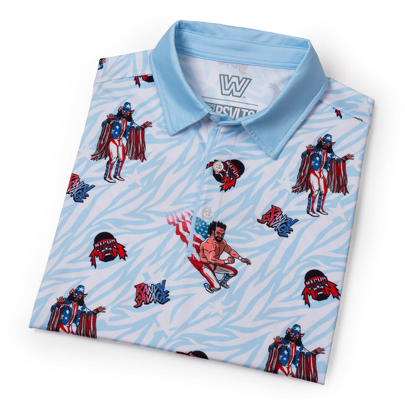 RSVLTS Macho Man USA All-Day Polo in Blue — detail 9