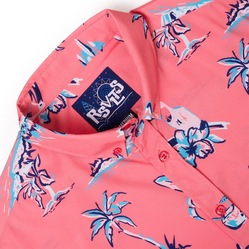 RSVLTS Toucans Are Better Than One KUNUFLEX Short Sleeve Shirt in Pink — detail 2