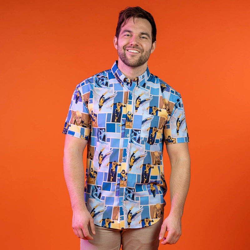 RSVLTS Uncanny KUNUFLEX Short Sleeve Shirt in Blue — detail 3