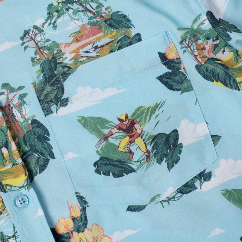 RSVLTS Savage Land KUNUFLEX Short Sleeve Shirt in Blue — detail 2