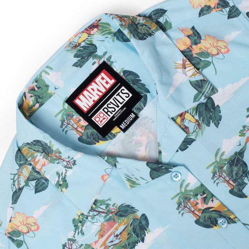 RSVLTS Savage Land Women's KUNUFLEX Short Sleeve Shirt in Blue — detail 3
