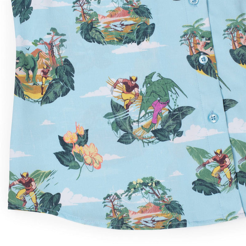 RSVLTS Savage Land Women's KUNUFLEX Short Sleeve Shirt in Blue — detail 4