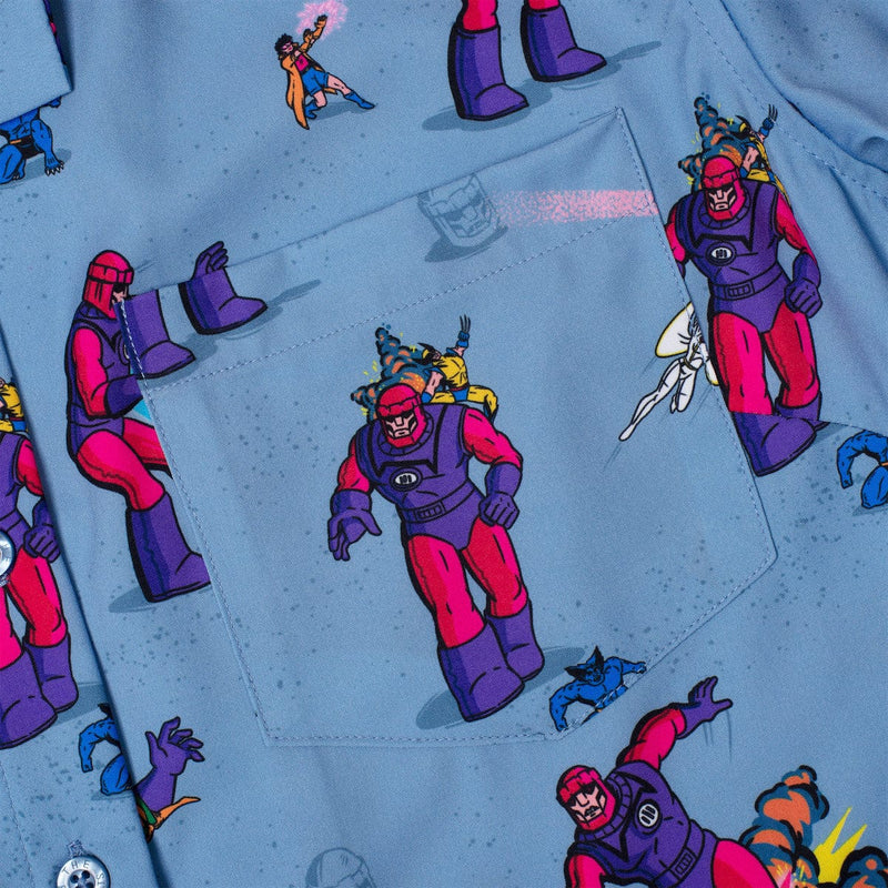 RSVLTS Night of the Sentinels Women's KUNUFLEX Short Sleeve Shirt in Blue — detail 2