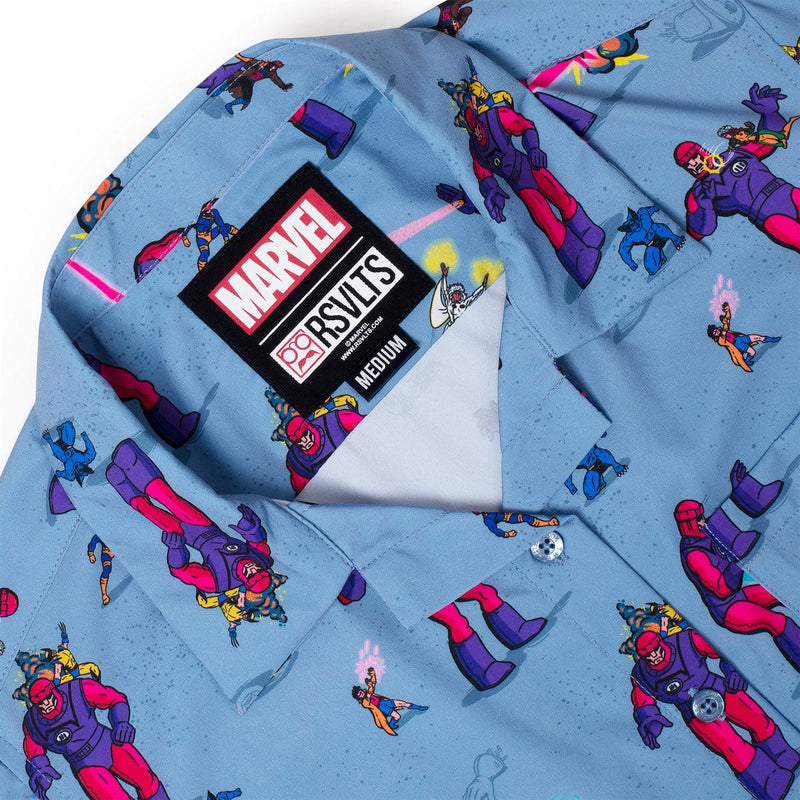 RSVLTS Night of the Sentinels Women's KUNUFLEX Short Sleeve Shirt in Blue — detail 3