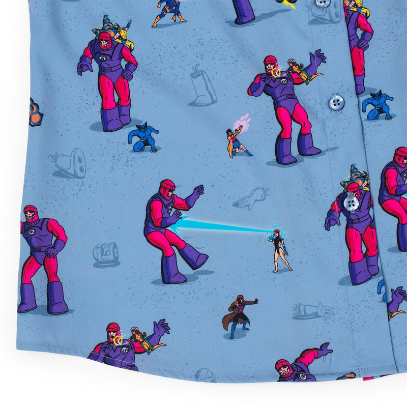 RSVLTS Night of the Sentinels Women's KUNUFLEX Short Sleeve Shirt in Blue — detail 4