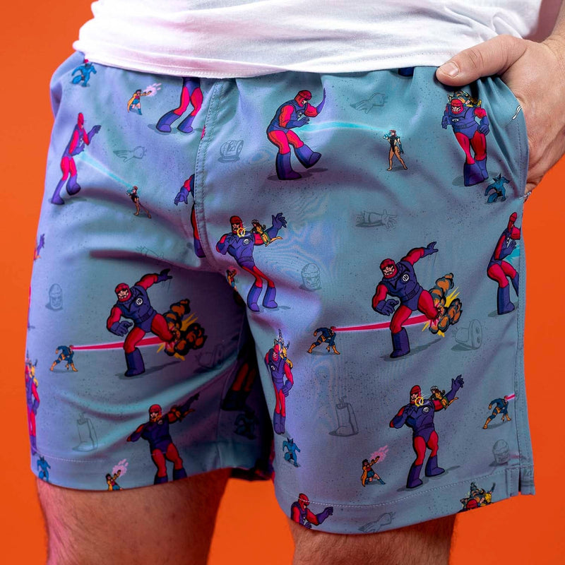 RSVLTS Night of the Sentinels Hybrid Shorts in Blue — detail 2