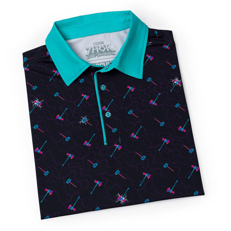 RSVLTS Mjolnir & Stormbreaker All-Day Polo in Black — detail 6