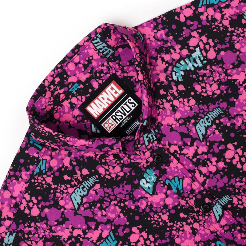 RSVLTS Fightin' Words KUNUFLEX Short Sleeve Shirt in Pink — detail 5