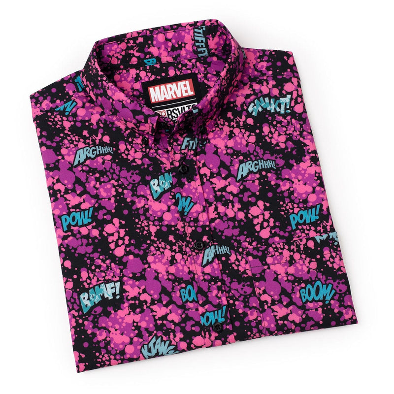 RSVLTS Fightin' Words KUNUFLEX Short Sleeve Shirt in Pink — detail 8