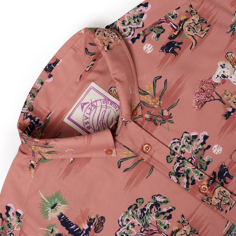 RSVLTS Land Down Under KUNUFLEX Short Sleeve Shirt in Brown — detail 3