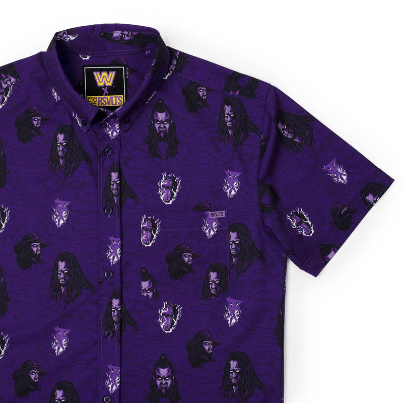 RSVLTS The Deadman KUNUFLEX Short Sleeve Shirt in Purple — detail 2