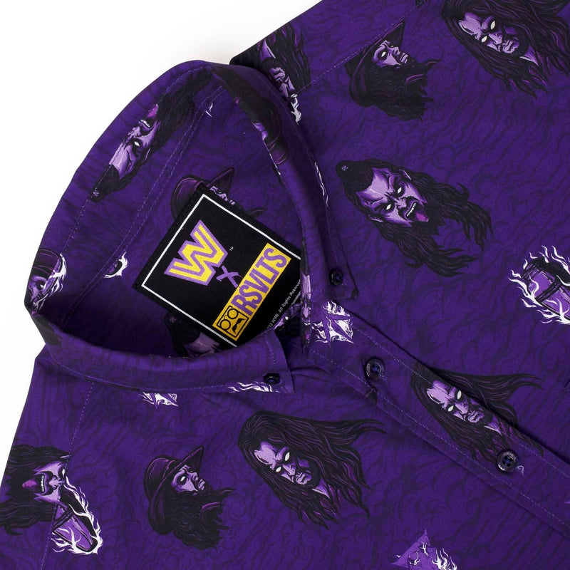 RSVLTS The Deadman KUNUFLEX Short Sleeve Shirt in Purple — detail 5