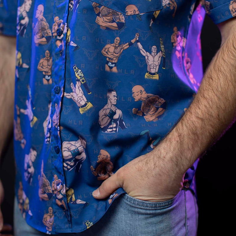 RSVLTS Changing of the Guard KUNUFLEX Short Sleeve Shirt in Blue — detail 3