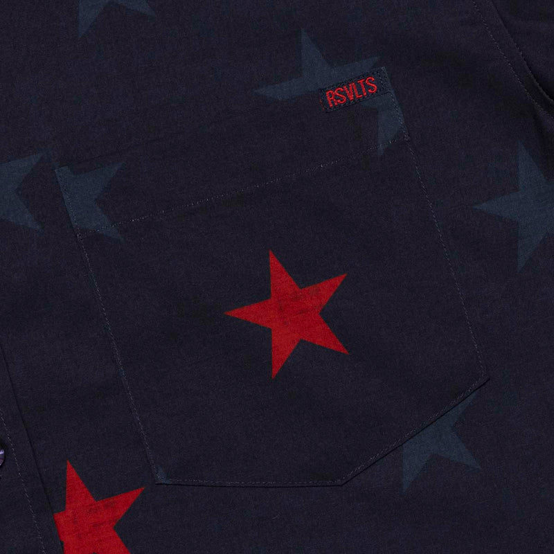 RSVLTS Hubble (Multi Star) KUNUFLEX Short Sleeve Shirt in Black — detail 3