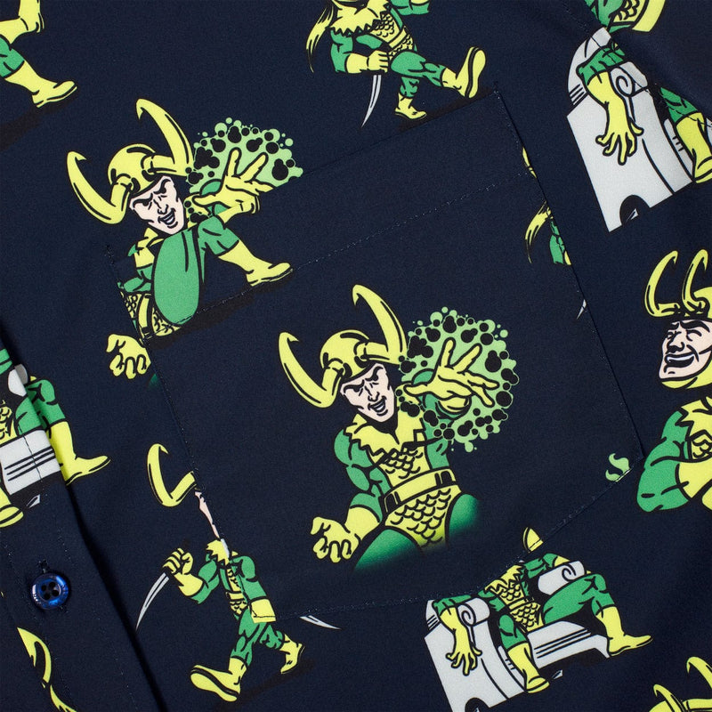 RSVLTS God of Mischief KUNUFLEX Short Sleeve Shirt in Black — detail 7