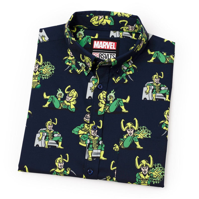 RSVLTS God of Mischief KUNUFLEX Short Sleeve Shirt in Black — detail 8