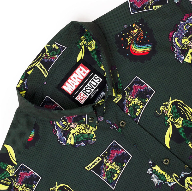 RSVLTS The Trickster KUNUFLEX Short Sleeve Shirt in Green — detail 4