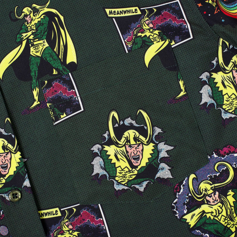 RSVLTS The Trickster KUNUFLEX Short Sleeve Shirt in Green — detail 6