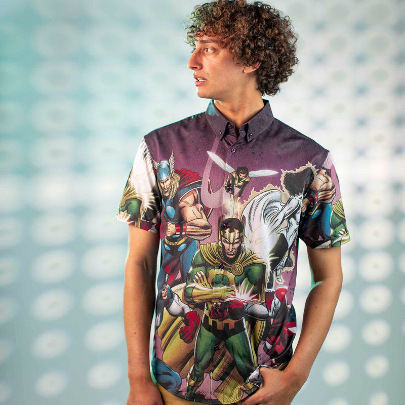 RSVLTS Asgard’s Worst KUNUFLEX Short Sleeve Shirt in Black — detail 2
