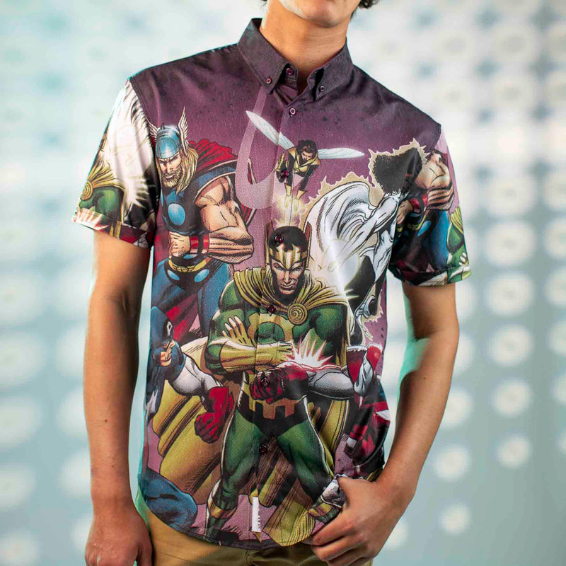 RSVLTS Asgard’s Worst KUNUFLEX Short Sleeve Shirt in Black — detail 4
