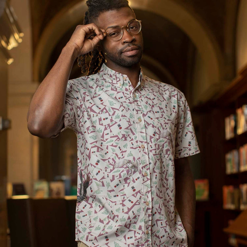 RSVLTS Dear Mr. Potter KUNUFLEX Short Sleeve Shirt in Neutral — detail 2