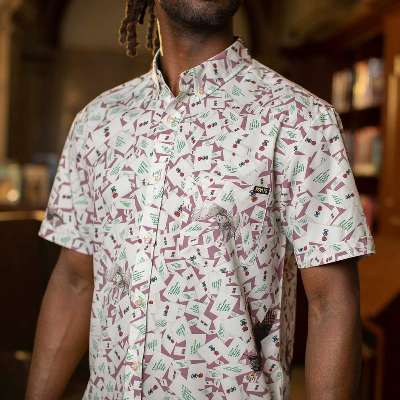 RSVLTS Dear Mr. Potter KUNUFLEX Short Sleeve Shirt in Neutral — detail 4