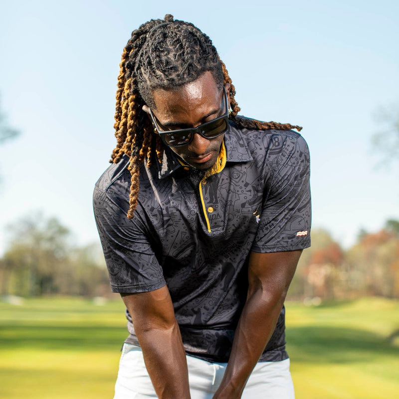 RSVLTS Just Tap It In All-Day Polo in Black — detail 4