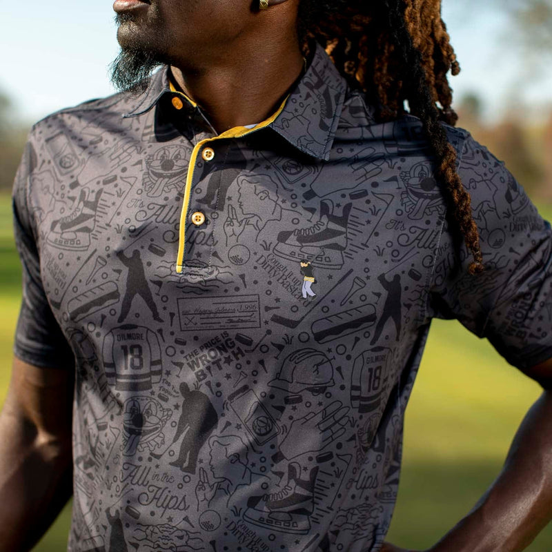 RSVLTS Just Tap It In All-Day Polo in Black — detail 7