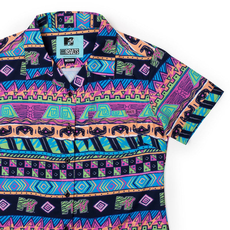 RSVLTS Daytona Beach Women's KUNUFLEX Short Sleeve Shirt in Multicolor — detail 2