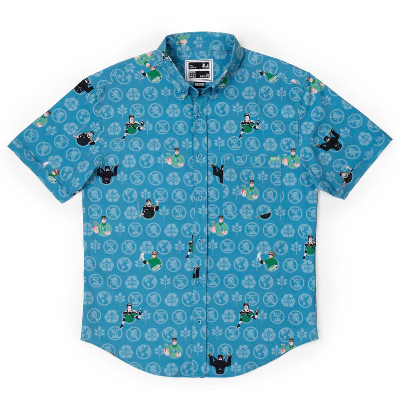 RSVLTS Recyclops Recycled KUNUFLEX Short Sleeve Shirt in Blue — detail 3
