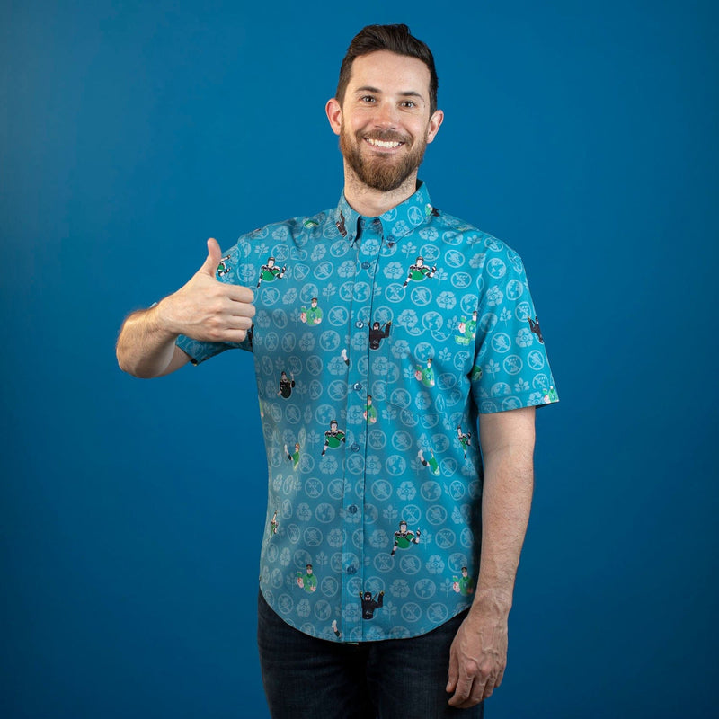RSVLTS Recyclops Recycled KUNUFLEX Short Sleeve Shirt in Blue — detail 6