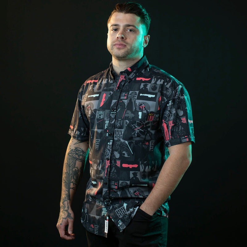RSVLTS Trilogy’s End KUNUFLEX Short Sleeve Shirt in Black — detail 5