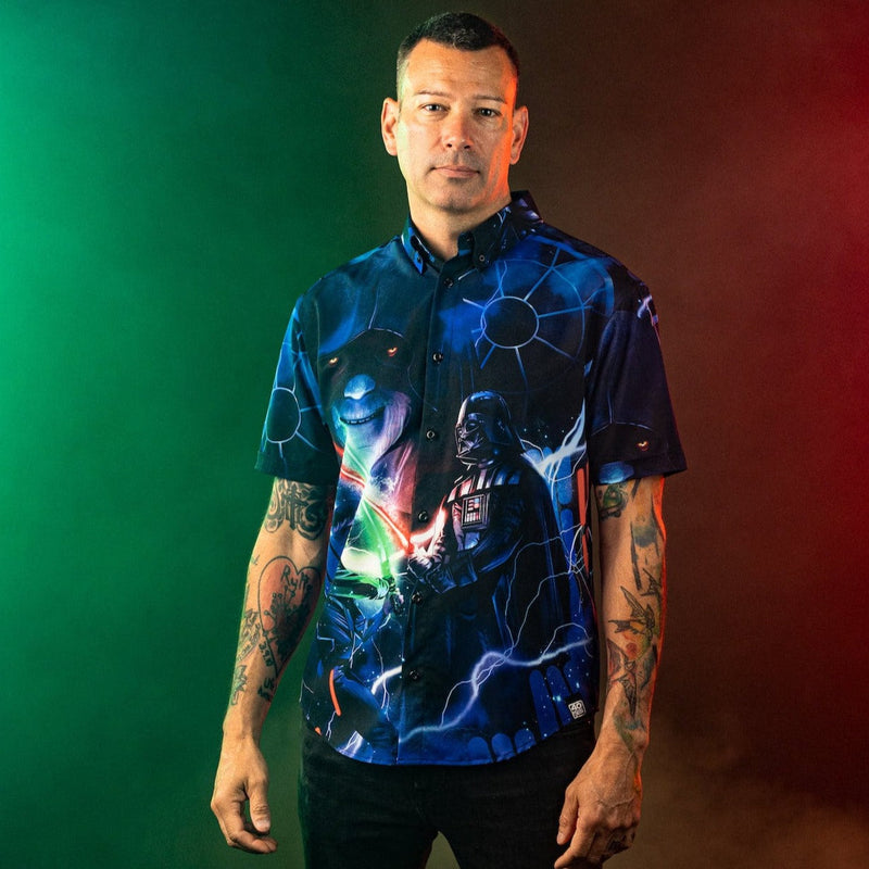 RSVLTS Like My Father Before Me KUNUFLEX Short Sleeve Shirt in Blue — detail 4